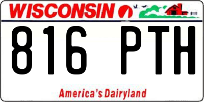 WI license plate 816PTH