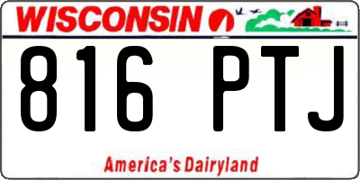 WI license plate 816PTJ