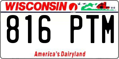 WI license plate 816PTM