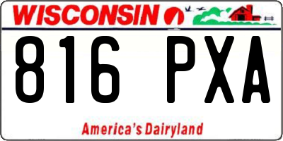 WI license plate 816PXA