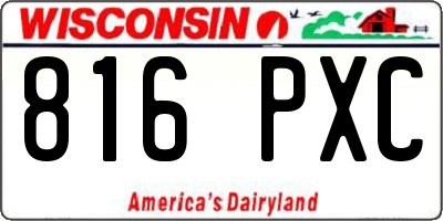 WI license plate 816PXC
