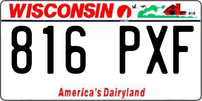 WI license plate 816PXF