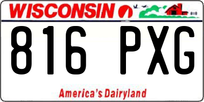 WI license plate 816PXG