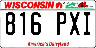 WI license plate 816PXI