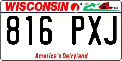 WI license plate 816PXJ