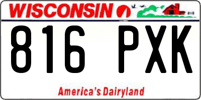 WI license plate 816PXK