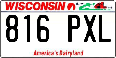 WI license plate 816PXL