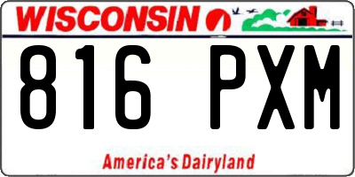 WI license plate 816PXM