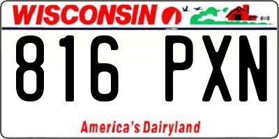 WI license plate 816PXN