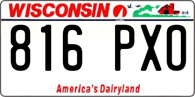 WI license plate 816PXO