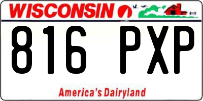 WI license plate 816PXP