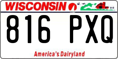 WI license plate 816PXQ