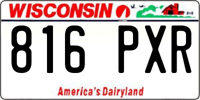 WI license plate 816PXR