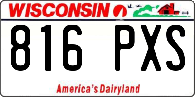 WI license plate 816PXS