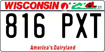 WI license plate 816PXT