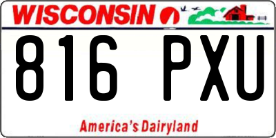 WI license plate 816PXU