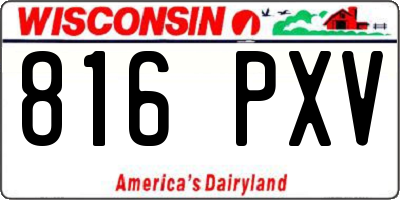 WI license plate 816PXV