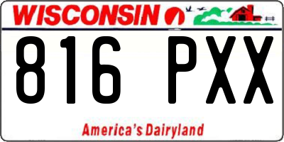 WI license plate 816PXX