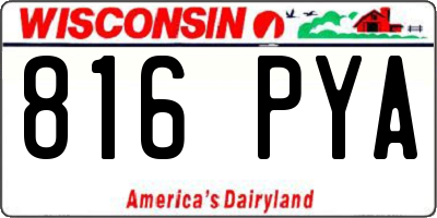 WI license plate 816PYA