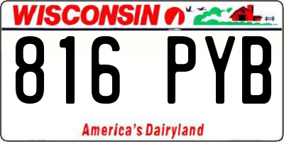 WI license plate 816PYB