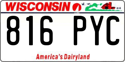 WI license plate 816PYC