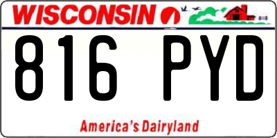 WI license plate 816PYD