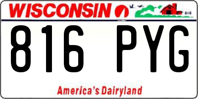 WI license plate 816PYG
