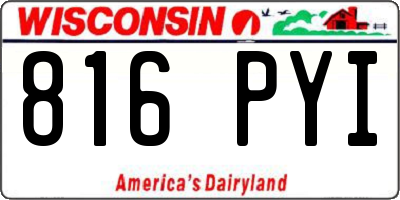 WI license plate 816PYI