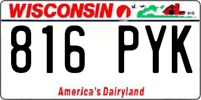 WI license plate 816PYK