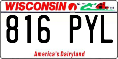 WI license plate 816PYL
