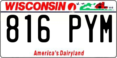 WI license plate 816PYM