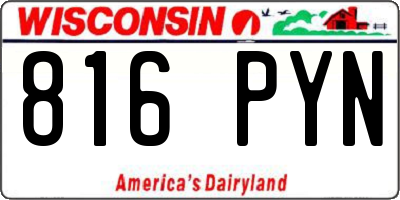 WI license plate 816PYN
