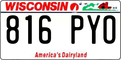 WI license plate 816PYO