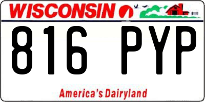 WI license plate 816PYP