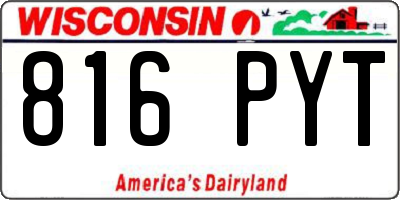 WI license plate 816PYT