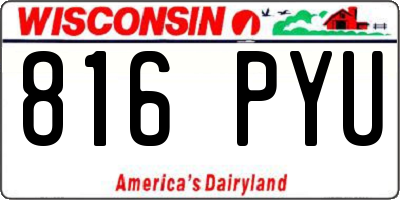 WI license plate 816PYU