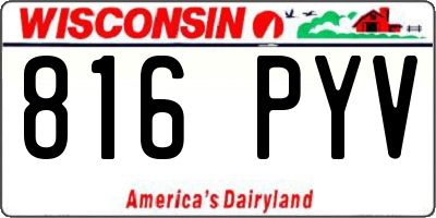 WI license plate 816PYV