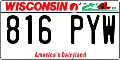 WI license plate 816PYW