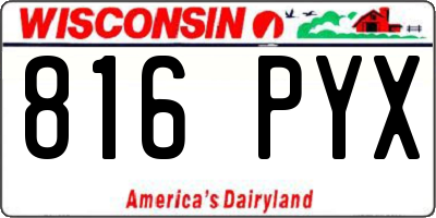 WI license plate 816PYX