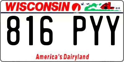 WI license plate 816PYY
