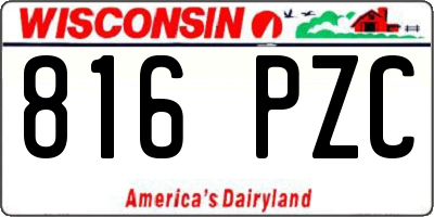 WI license plate 816PZC