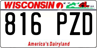 WI license plate 816PZD