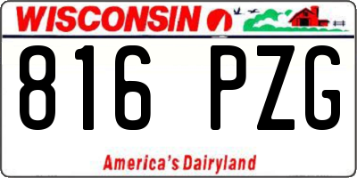 WI license plate 816PZG