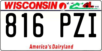 WI license plate 816PZI