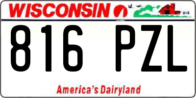WI license plate 816PZL