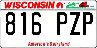 WI license plate 816PZP