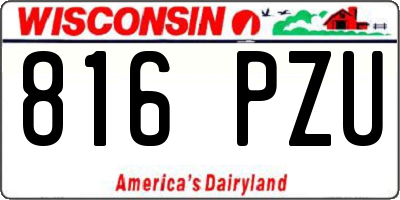 WI license plate 816PZU