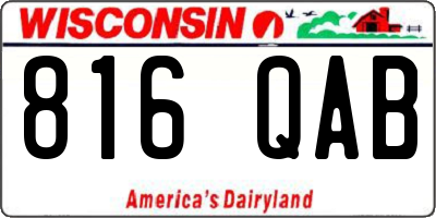WI license plate 816QAB
