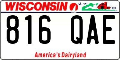 WI license plate 816QAE