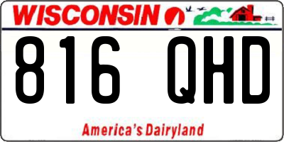 WI license plate 816QHD